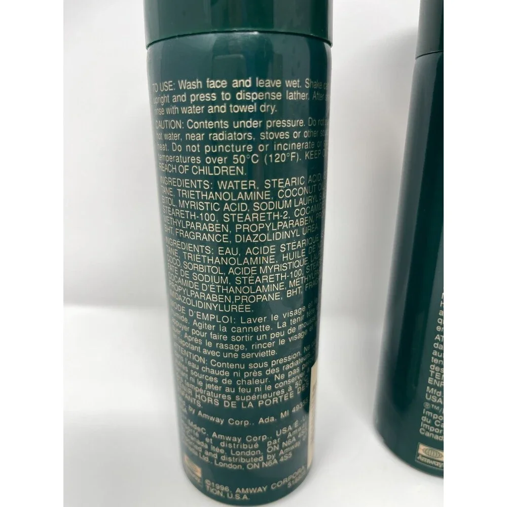 2x Vintage Amway Grooming Gear Shave Creme 8.8 oz.  USA MADE New Old Stock 1996